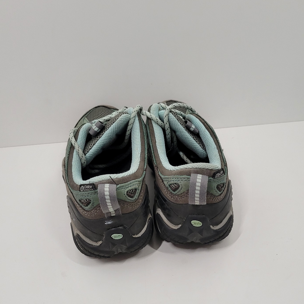 Oboz Sawtooth Low Teal Blue Gray Mesh Leather Waterproof Hiking Boot Shoe Sz 7.5 - Picture 5 of 6